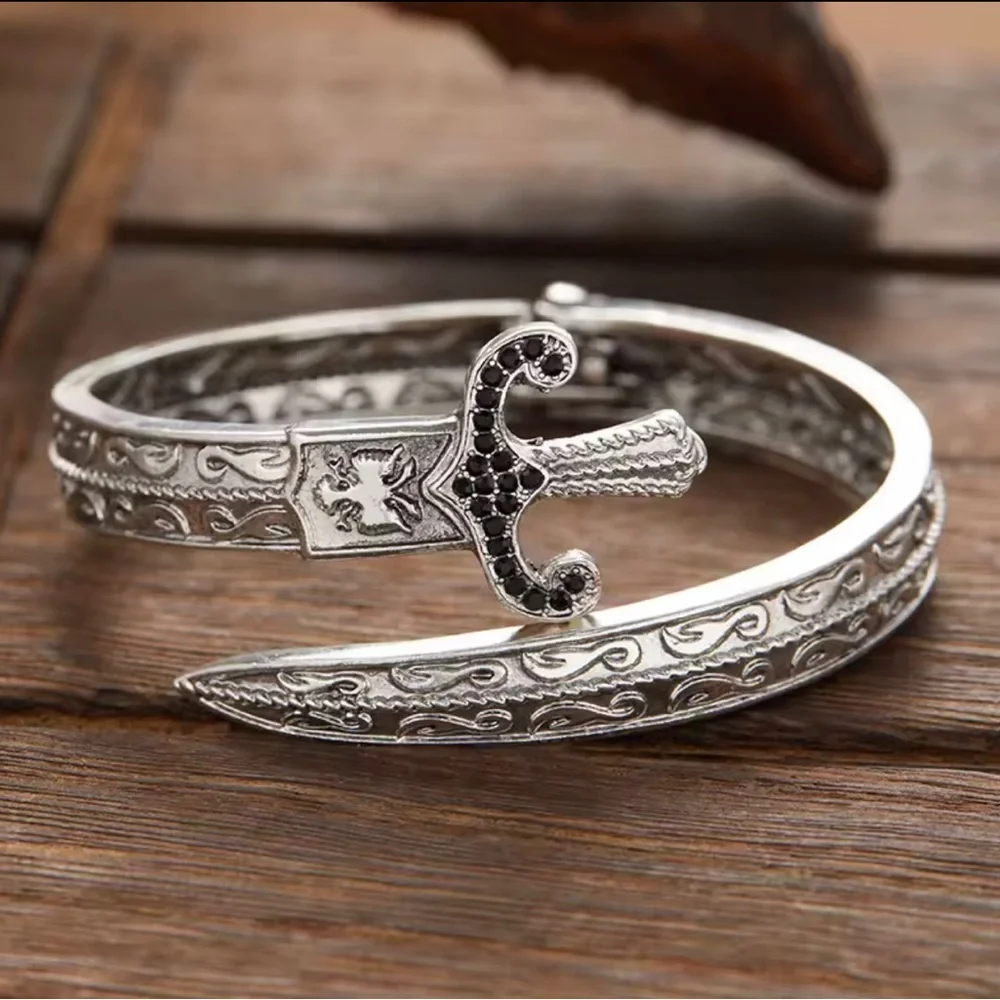 Stainless steel Sword Hilt Cuff Bracelet